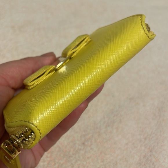 Salvatore Ferragamo Yellow Leather Coin Purse - Picture 5 of 12